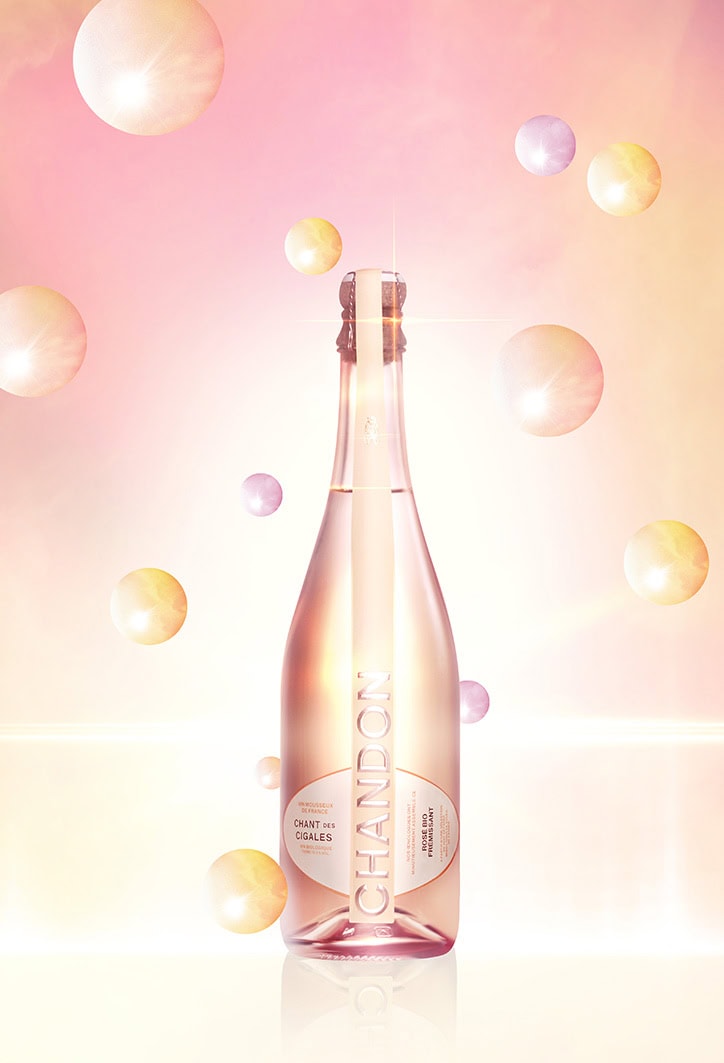 Sparkling wine bottle retouching for Chandon